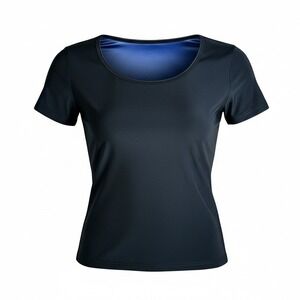 New Large Black Sauna Shirt Short‎ Sleeve Sweat Workout Top Athletic Blue Waist
